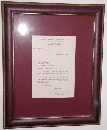 Mt Clemens Drive-In Theatre - Letter Regarding Presidential Visit Courtesy Joe Ellul Jr (newer photo)